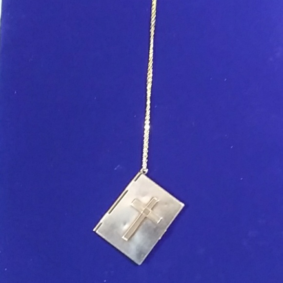 Very Vintage Bible Gold/Silvertone Locket - Picture 3 of 4